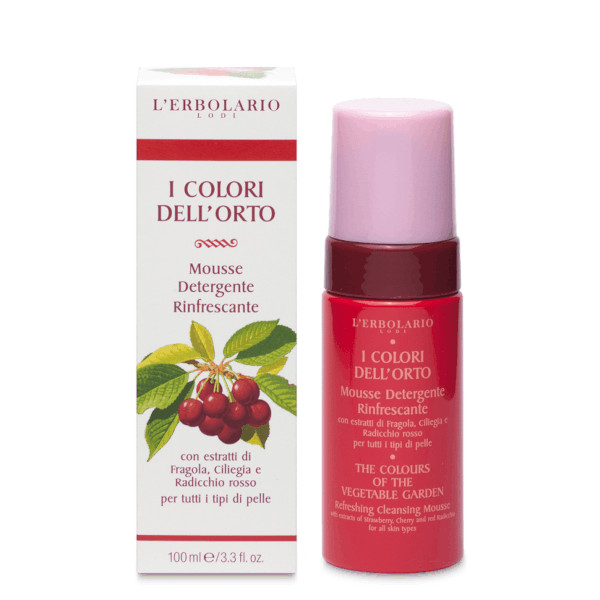 L'Erbolario I Colori Dell'Orto Rosso Mousse Detergente Rinfrescante 100 ml - Dolomiti e Natura