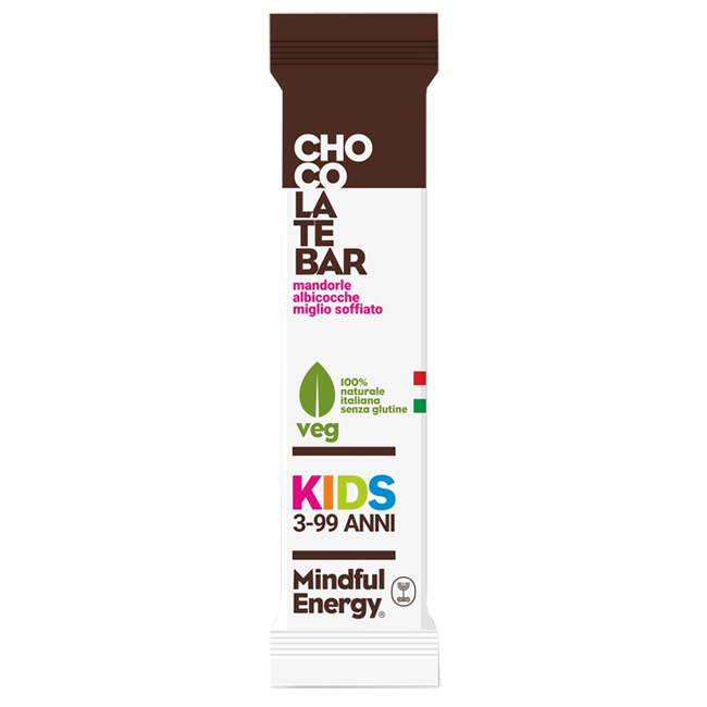 Mindful Energy Kids Chocolate Bar Mandorle-Albicocche-Miglio Soffiato 50 g - Dolomiti e Natura