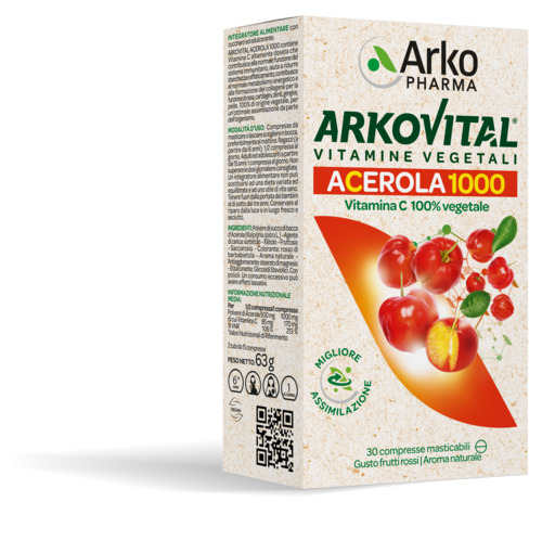 ARKOVITAL ACEROLA 1000 30 COMPRESSE MASTICABILI - Dolomiti e Natura