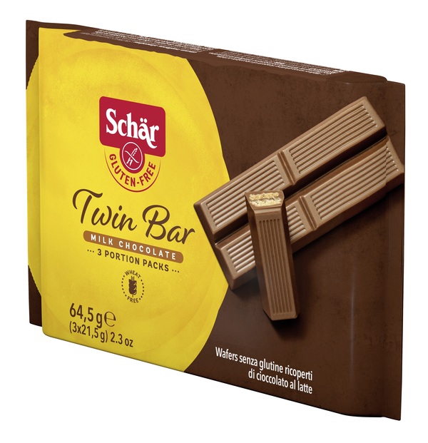 SCHAR TWIN BAR WAFERS RICOPERTI DI CIOCCOLATO AL LATTE 3 PEZZI DA 21,5 G - Dolomiti e Natura