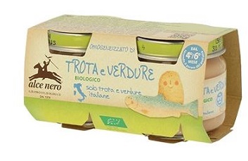 OMOGENEIZZATO TROTA E VERDURE BABY FOOD BIO 2 X 80 G - Dolomiti e Natura