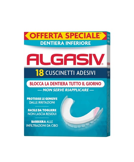 ALGASIV ADESIVO PER PROTESI DENTARIA INFERIORE 15 PEZZI OFFERTA SPECIALE + 3 PEZZI - Dolomiti e Natura
