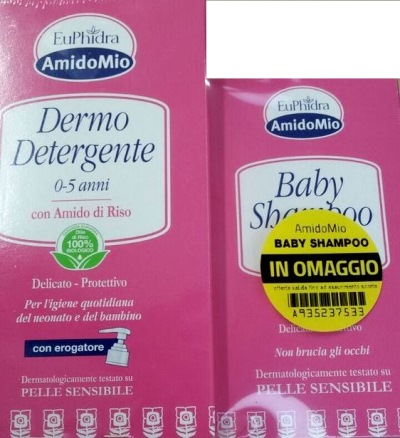 EUPHIDRA AMIDOMIO ABBINATA DERMODETERGENTE + BABY SHAMPOO OMAGGIO - Dolomiti e Natura