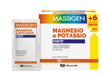 Massigen Magnesio E Potassio Forte 24+6 Bustine - Dolomiti e Natura