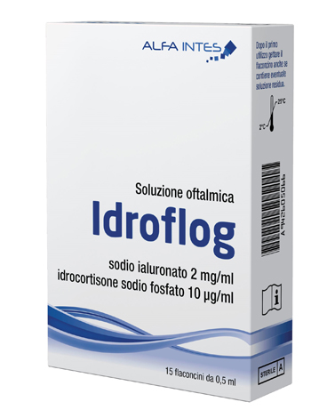 SOLUZIONE OFTALMICA IDROFLOG A BASE DI IALURONATO DI SODIO E IDROCORTISONE SODIO FOSFATO 15 FLACONCINI DA 0,5 ML - Dolomiti e Natura