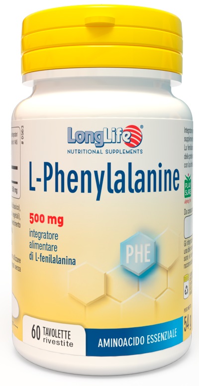 LONGLIFE L-PHENYLALANINE 500 MG 60 TAVOLETTE RIVESTITE DA 900 MG - Dolomiti e Natura