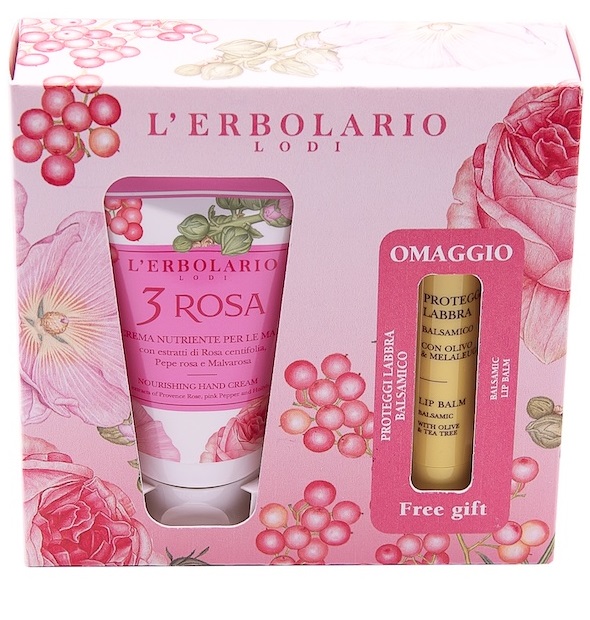 3 ROSA CREMA NUTRIENTE MANI 75 ML + PROTEGGI LABBRA BALSAMICO OMAGGIO - Dolomiti e Natura
