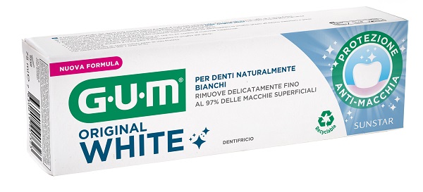 GUM ORIGINAL WHITE DENTIFRICIO SBIANCANTE 75 ML NUOVA FORMULA - Dolomiti e Natura