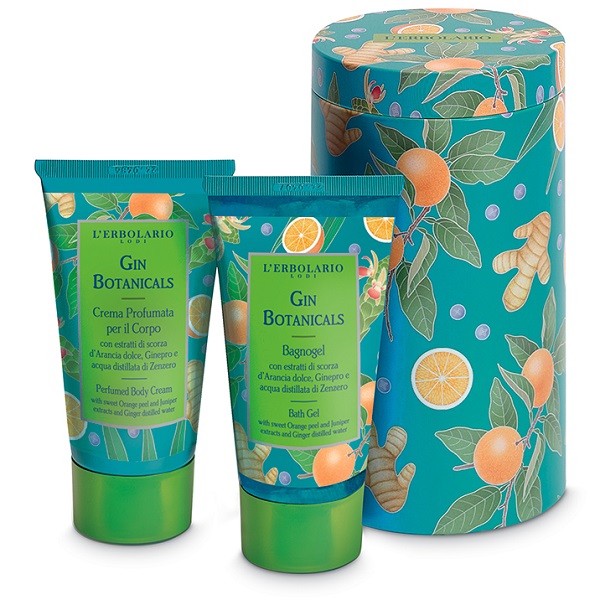 GIN BOTANICALS BEAUTY BOX SCORZE D'ARANCIA EDIZIONE LIMITATA 1 CREMA PROFUMATA CORPO 75 ML + 1 BAGNOGEL 75 ML - Dolomiti e Natura