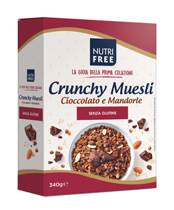 NUTRIFREE CRUNCHY MIX CIOCCOLATO E MANDORLE 340 G - Dolomiti e Natura