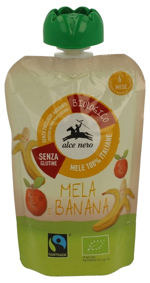 PUREA MELA/BANANA DOYPACK BIO BABY FOOD FAIRTRADE 100 G - Dolomiti e Natura