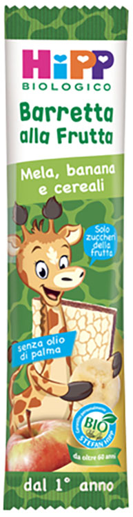 HIPP BIO BARRETTA ALLA FRUTTA MELA/BANANA/CEREALI 23 G - Dolomiti e Natura