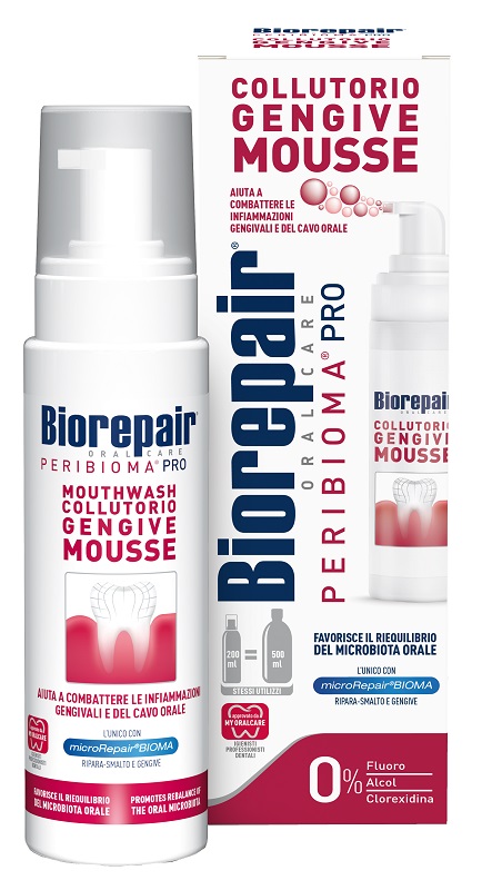 BIOREPAIR ORAL CARE PERIBIOMA PRO COLLUTORIO GENGIVE MOUSSE 200 ML - Dolomiti e Natura