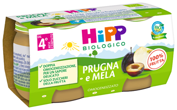 HIPP BIO OMOGENEIZZATO PRUGNA E MELA 2 X 80 G - Dolomiti e Natura