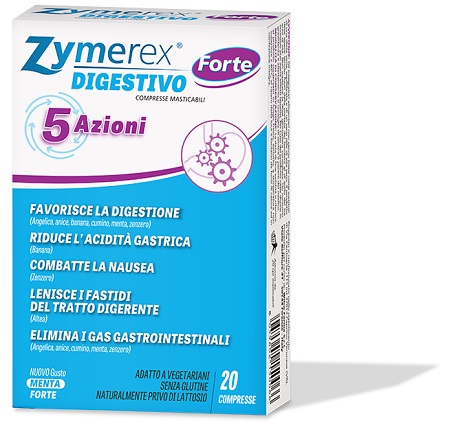 ZYMEREX DIGESTIVO FORTE 5 AZIONI 20 COMPRESSE MASTICABILI - Dolomiti e Natura