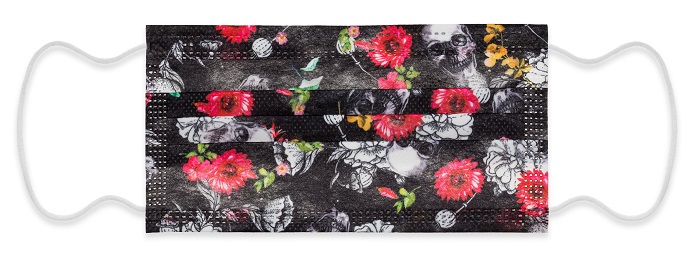 MYMASK PRO TIPO I MASCHERINA CHIRURGICA FIORI NERO 10 PEZZI - Dolomiti e Natura