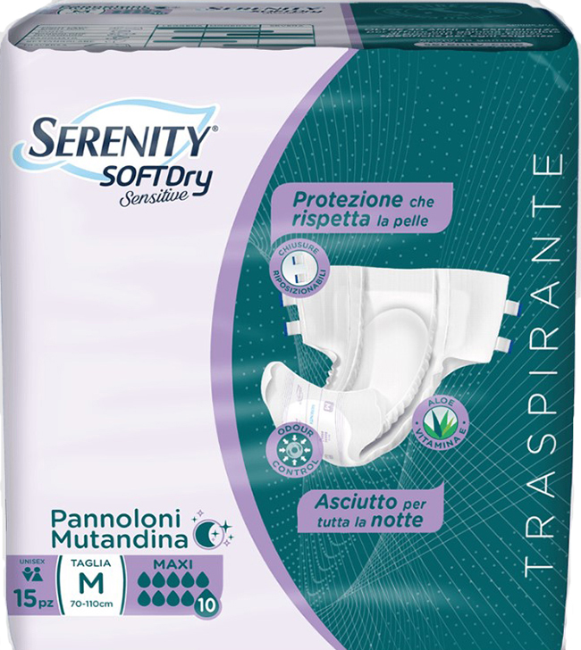 PANNOLONE MUTANDINA SERENITY SD SENSITIVE MAXI M 15 PEZZI - Dolomiti e Natura