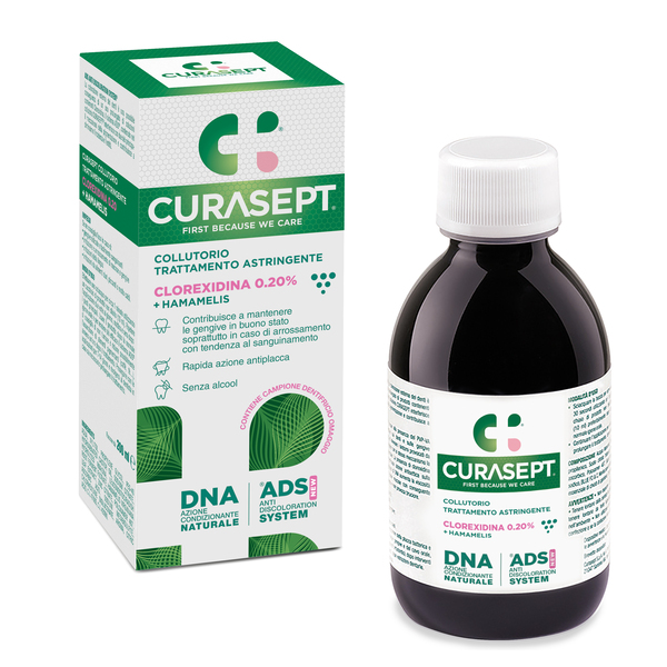 CURASEPT COLLUTORIO ADS DNA TRATTAMENTO ASTRINGENTE 200 ML + CAMPIONE OMAGGIO DENTIFRICIO ASTRINGENTE 6 ML - Dolomiti e Natura