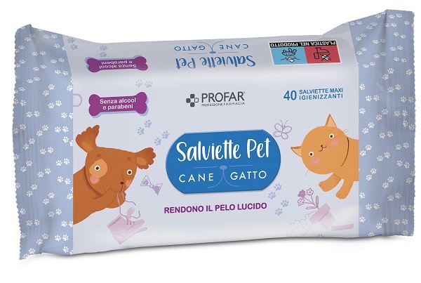PROFAR SALVIETTE PET DETERGENTE TALCO 40 PEZZI MAXI - Dolomiti e Natura