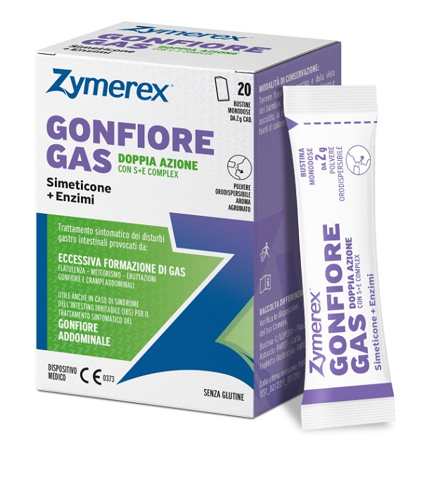 ZYMEREX GONFIORE GAS DOPPIA AZIONE CON S+E COMPLEX 20 BUSTINE MONODOSE DA 2 G SENZA GLUTINE - Dolomiti e Natura