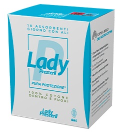 LADY PRESTERIL ASSORBENTI GIORNO CON ALI RIPIEGATI BIODEGRADABILI 10 PEZZI - Dolomiti e Natura