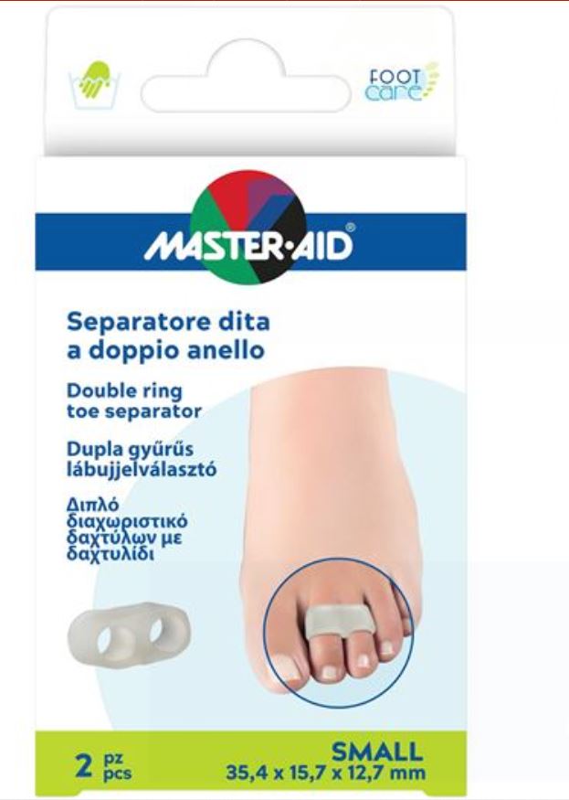 SEPARATORE DITA MASTER-AID FOOTCARE CON ANELLO DOPPIO SMALL 2 PEZZI C10 - Dolomiti e Natura