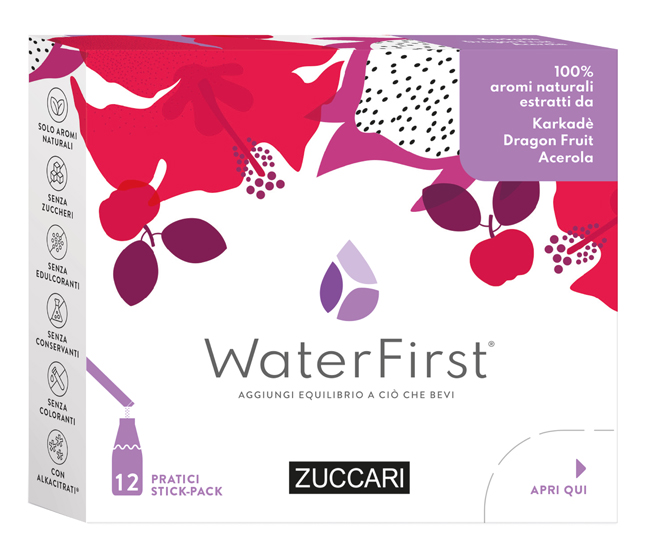 WATER FIRST KARKADE'-DRAGON FRUIT-ACEROLA 12 STICK PACK - Dolomiti e Natura