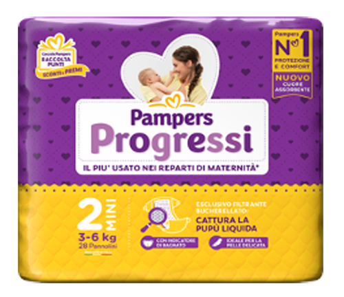 PAMPERS PROGRESSI MINI 3-6 KG 28 PEZZI - Dolomiti e Natura