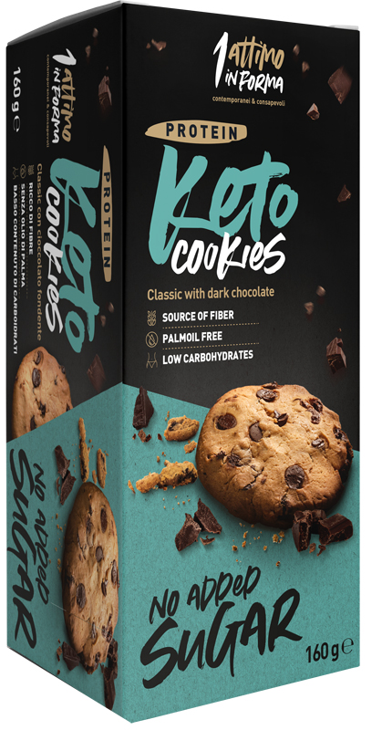 KETO COOKIES CLASSIC DARK CHOCOLATE 160 G - Dolomiti e Natura