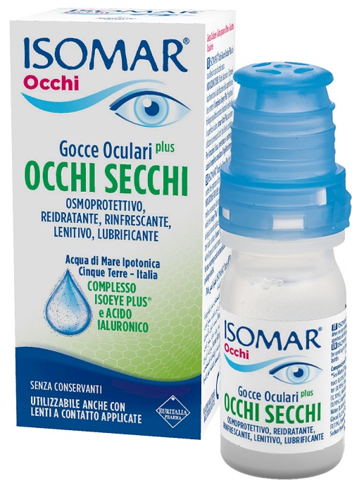 ISOMAR OCCHI SECCHI PLUS GOCCE OCULARI ACIDO IALURONICO 0,25% 10 ML - Dolomiti e Natura